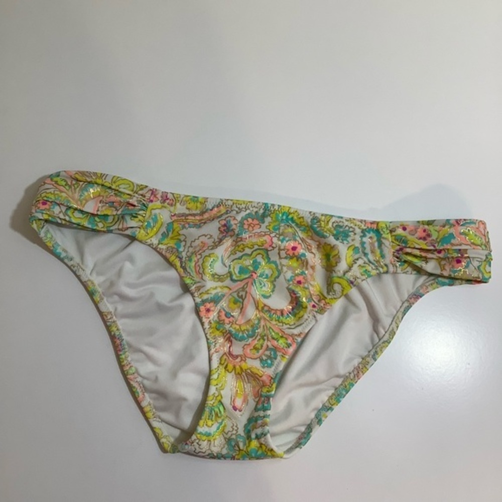VS multi color bikini bottom w gold size Small EUC